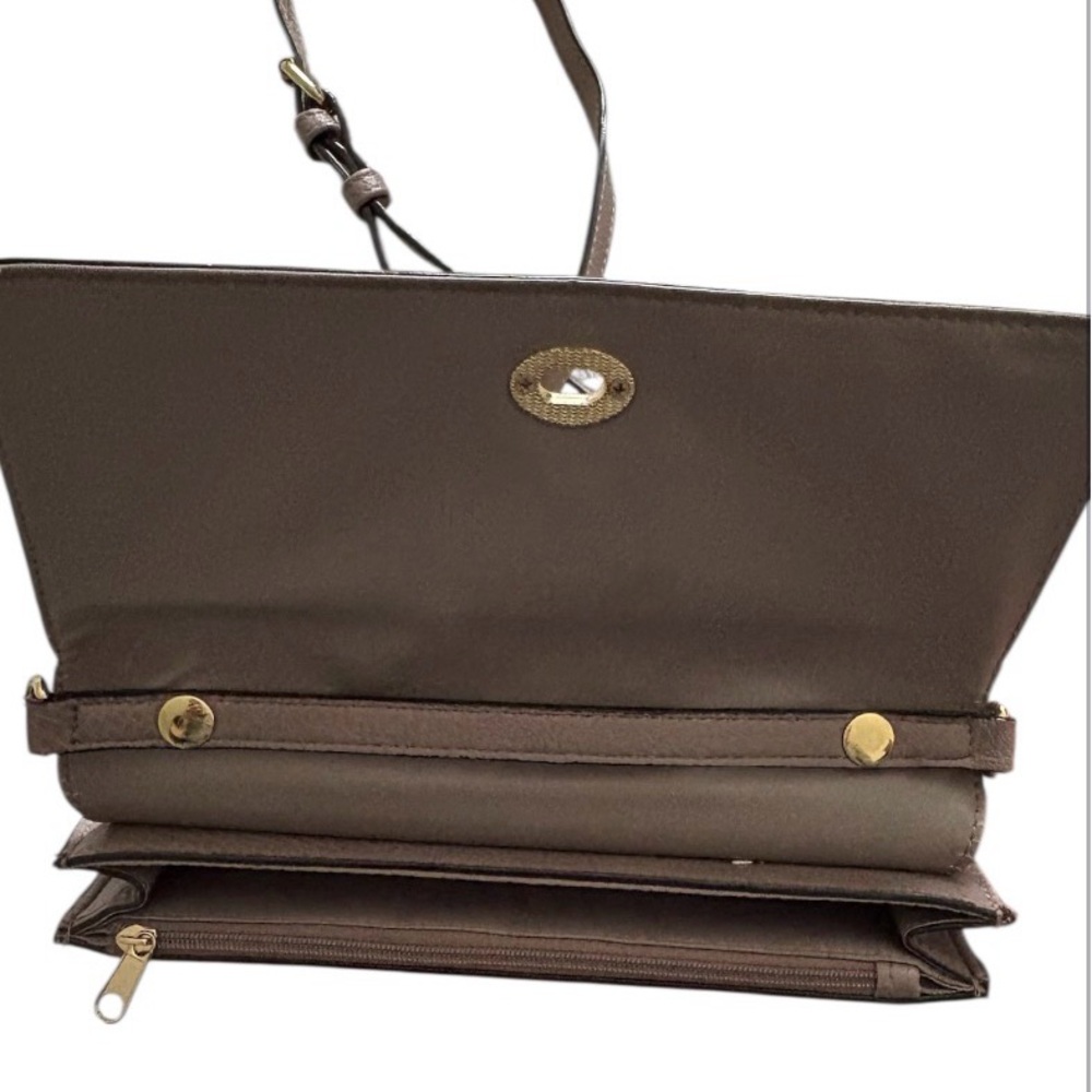 Elegant Brown Studded Crossbody Bag - Picture 3 of 5